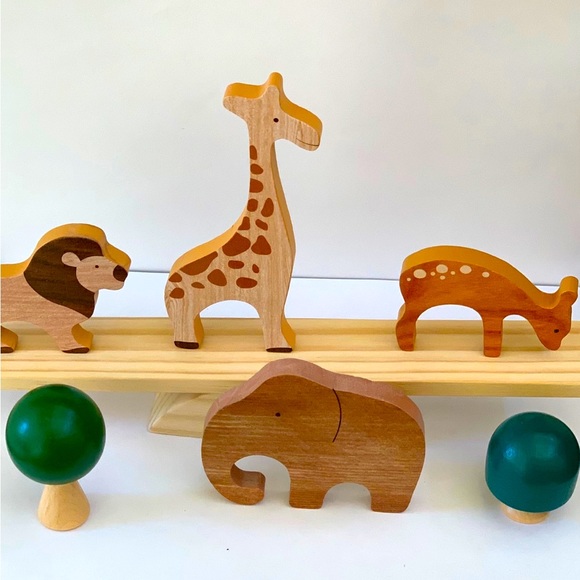Handmade Other - Woden Montessori Animal Balance Blocks Toy.